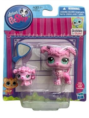 Littlest Pet Shop Poodle Baby Poodle Bobble In Style Hasbro 3599 3600 LPS NEW